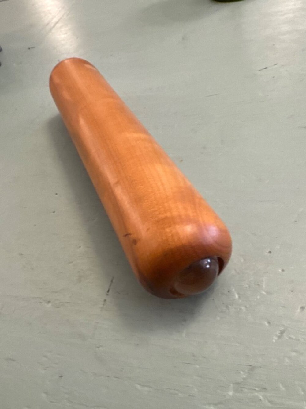 Handmade Wooden Kaleidoscope w Natural Wood Finish Smooth Cylindrical Body
